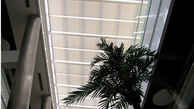 杭州FTS电动天棚帘—现代建筑玻璃采光顶遮阳系统